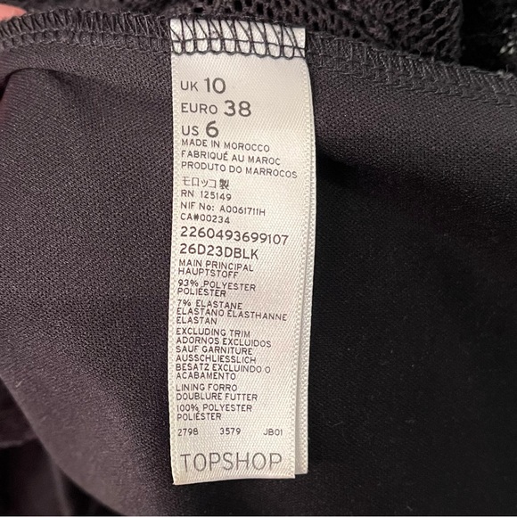 TOPSHOP Black Lace Mini Dress - Picture 5 of 5